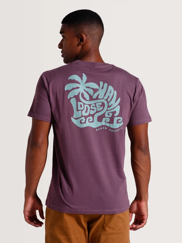 Camiseta Violeta Manga Curta Hang Loose Coconuts G / Roxo
