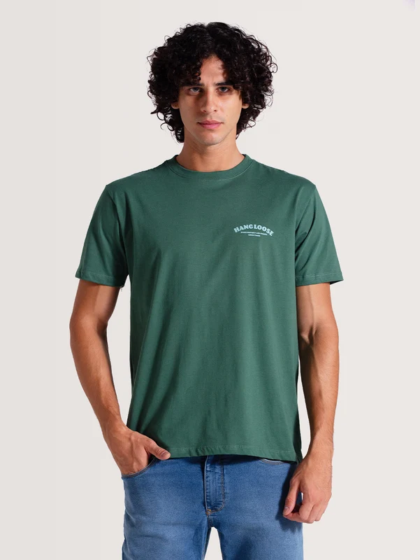 Camiseta Verde Manga Curta Hang Loose Mountain G / VERDE