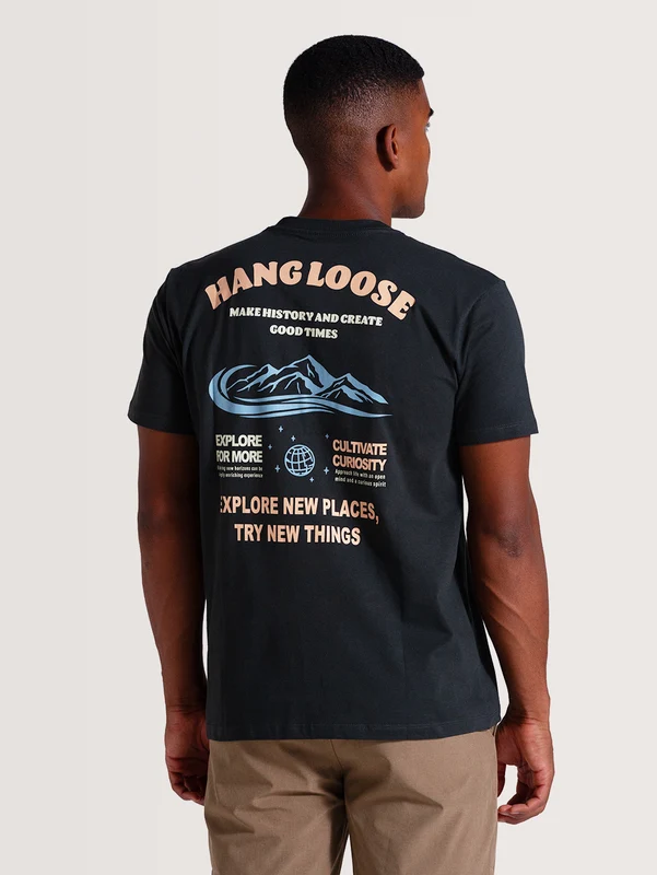 Camiseta Cinza Manga Curta Hang Loose Mountain G / Cinza