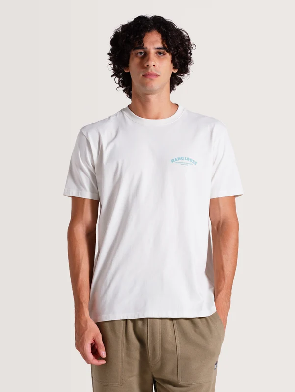 Camiseta Off White Manga Curta Hang Loose Mountain GG / Off White