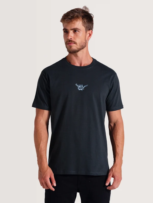 Camiseta Cinza Manga Curta Hang Loose Wildguys G / Cinza