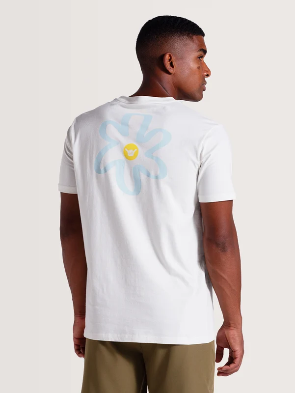 Camiseta Off White Manga Curta Hang Loose Flower GG / Off White