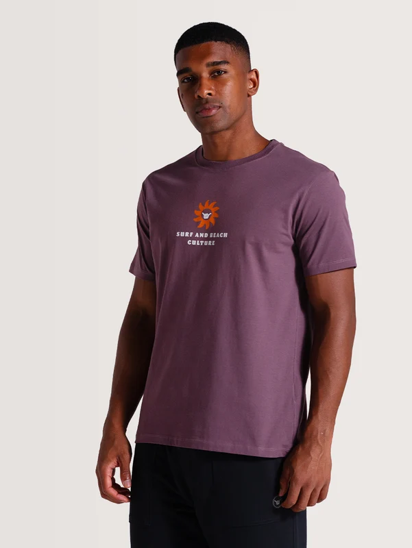 Camiseta Violeta Manga Curta Hang Loose Shield G / Roxo