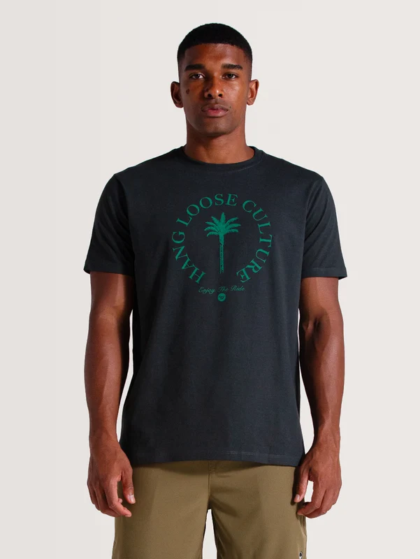 Camiseta Cinza Manga Curta Hang Loose Palm G / Cinza