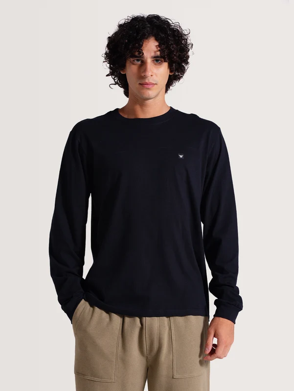Camiseta Preta Manga Longa Hang Loose Logo GG / PRETO