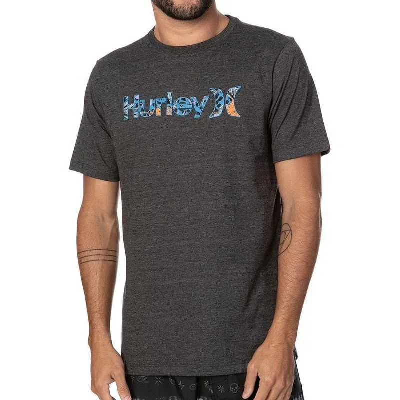 Camiseta Hurley Myrtle Masculina Preto Mescla GG / chumbo