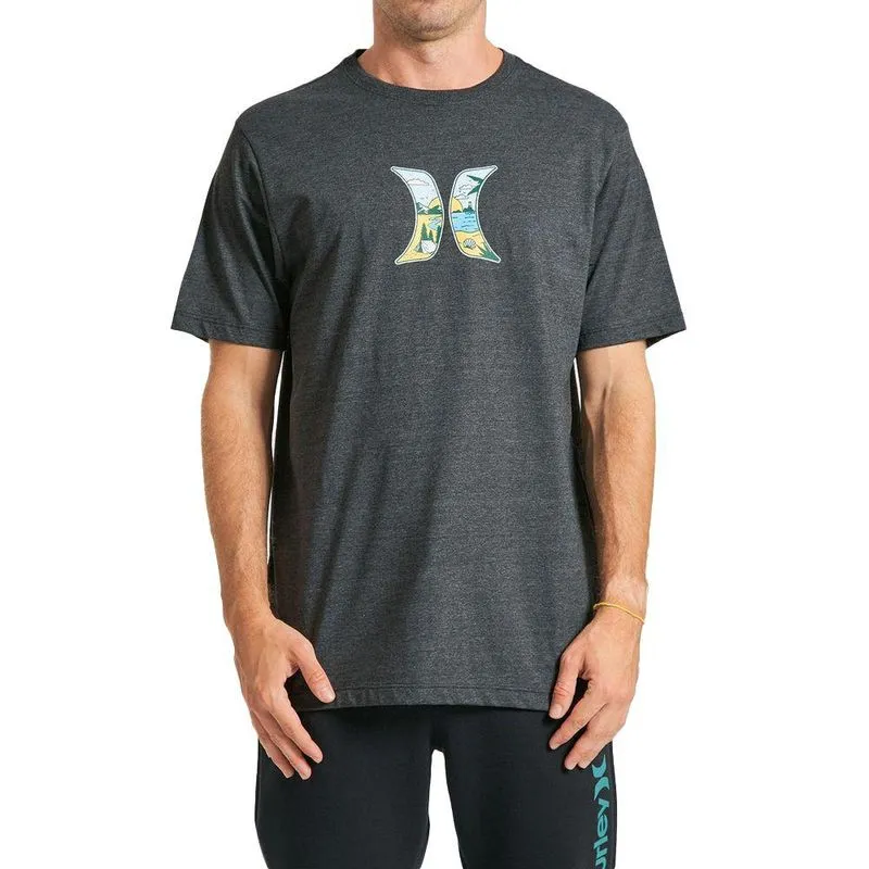 Camiseta Hurley Icon Beach Masculina Preto Mescla P / chumbo