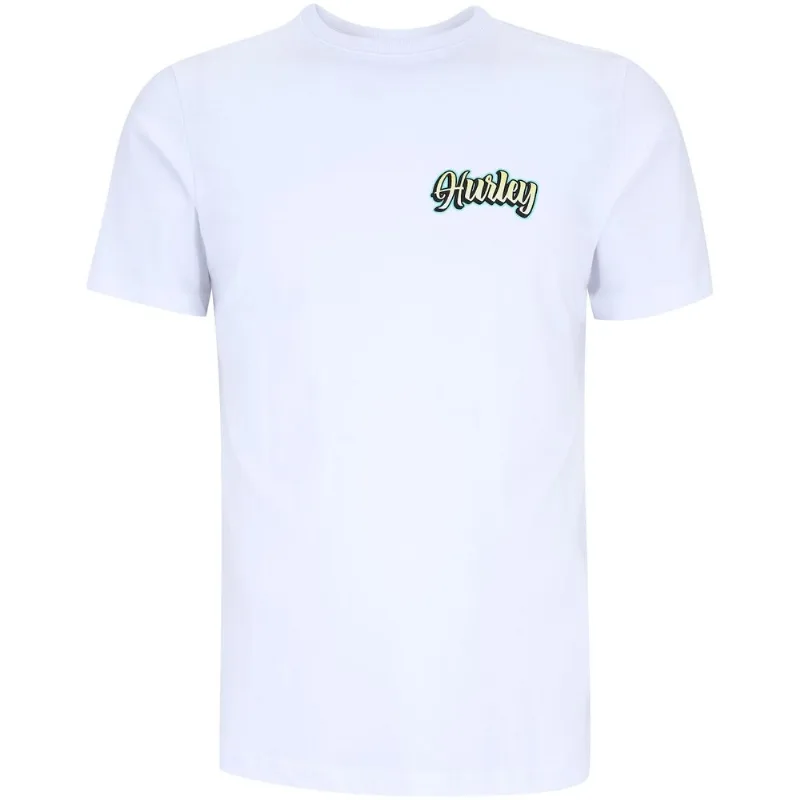 Camiseta Hurley Manga Curta Silk Wave Gigant - Masculina Branco GG