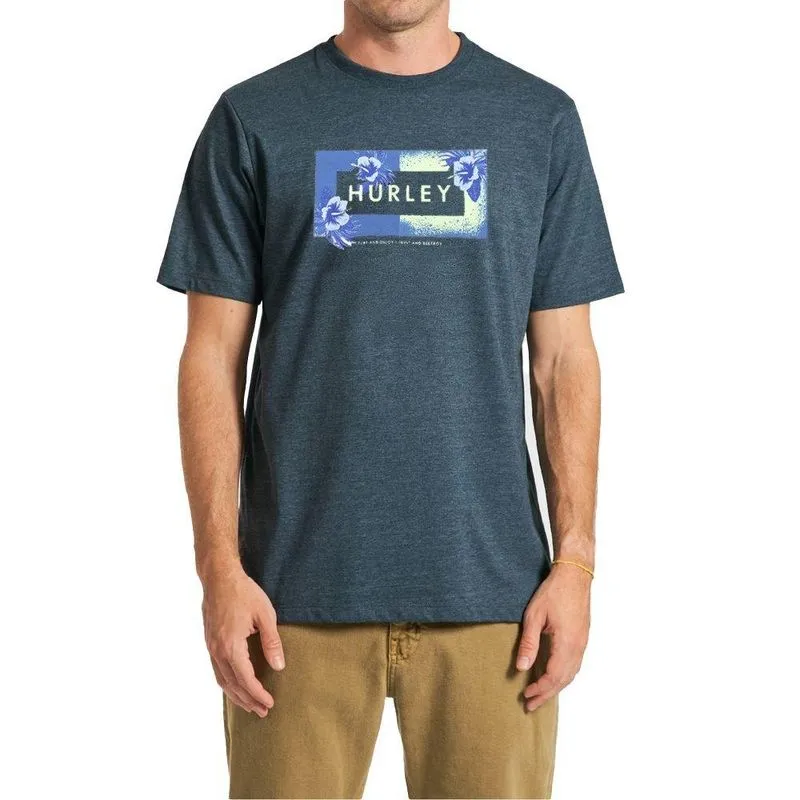 Camiseta Hurley Indoor Masculina Azul Marinho Mescla G / azul-escuro