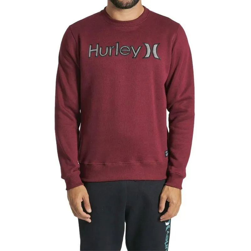 Moletom Hurley Careca Sticker Masculino Vinho G / vermelho