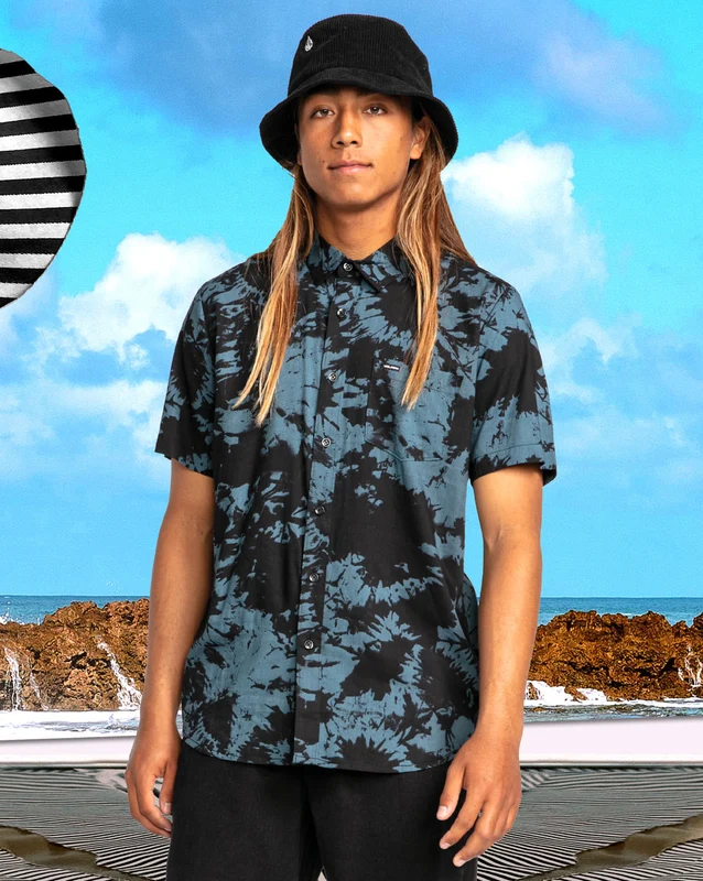 Camisa Volcom Spikerdye Woven Marina Blue M / MARINA BLUE