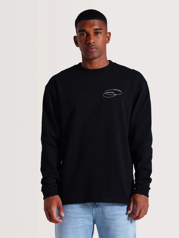 Camiseta Preta Manga Longa Especial Hang Loose New Order GG / PRETO