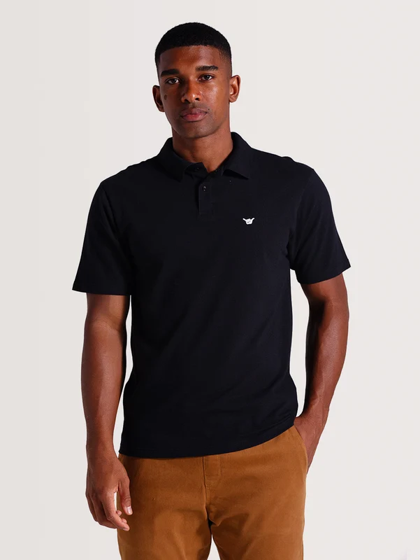 Camisa Gola Polo Preta Hang Loose Basic M / PRETO