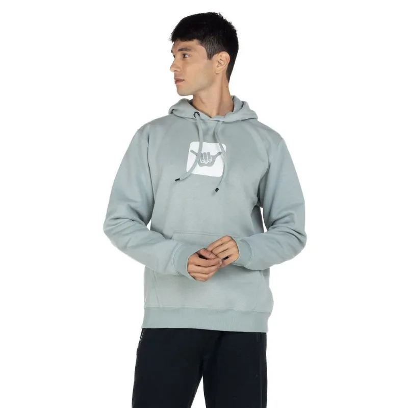 Blusa de Moletom Hang Loose Masculina Canguru com Capuz Logo Azul Claro G