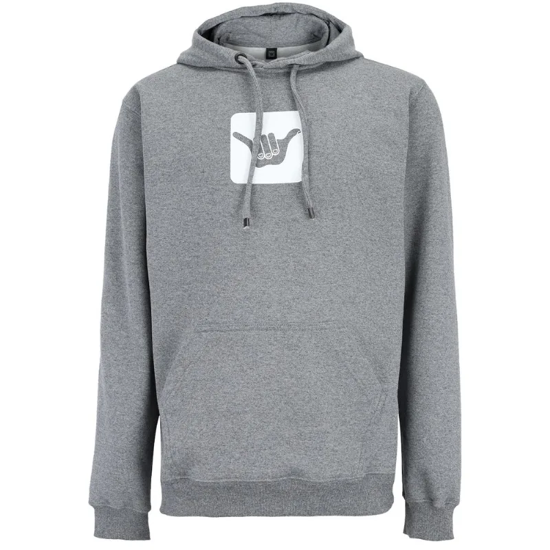Blusa de Moletom Hang Loose Masculina Canguru com Capuz Logo Cinza GG