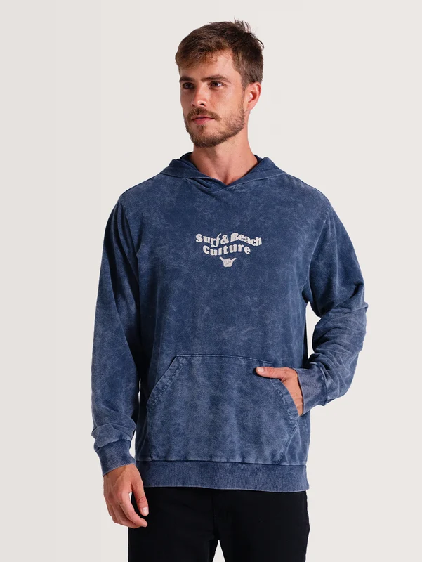 Moletom Canguru Azul Hang Loose Marble M / Azul