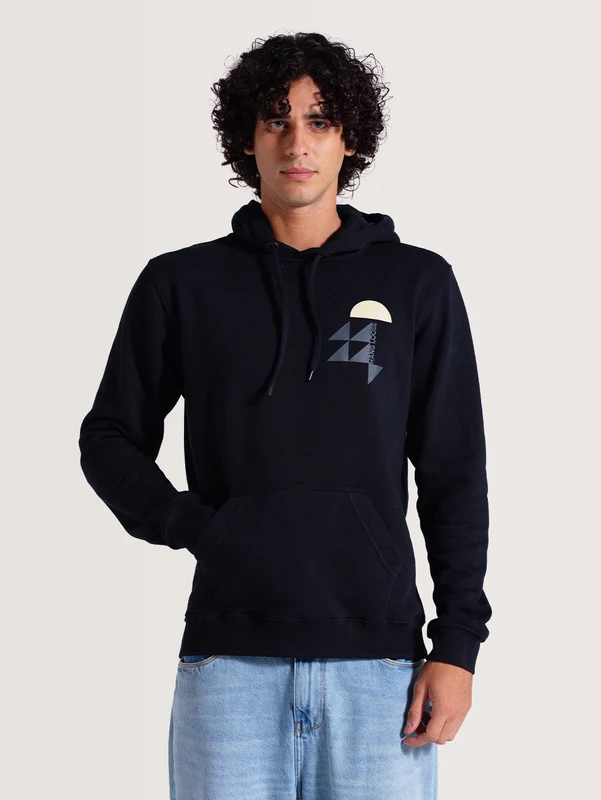 Moletom Canguru Preto Hang Loose Climb P / PRETO