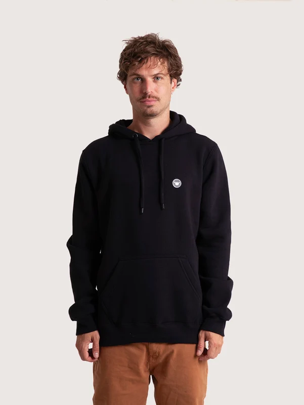 Moletom Canguru Preto Hang Loose Roundlogo G / PRETO