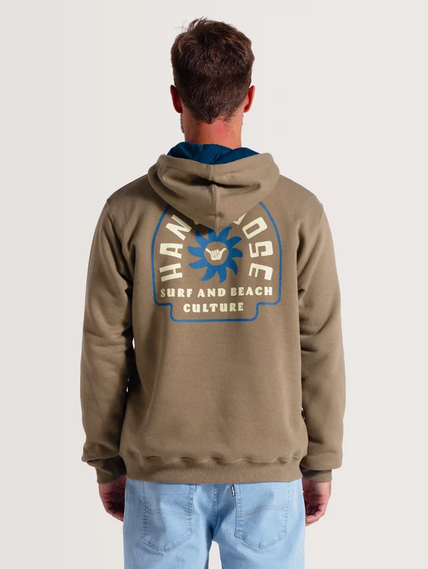 Moletom Canguru Caqui Hang Loose Shield M / BEGE