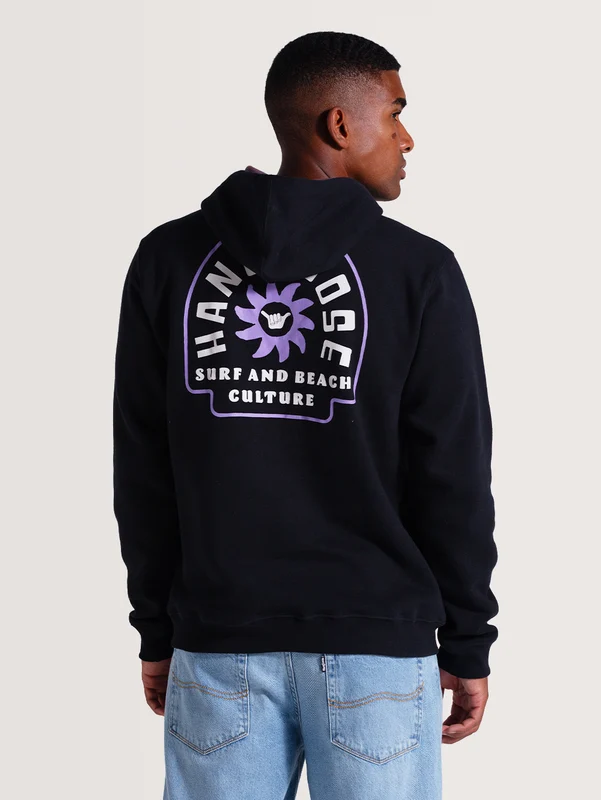 Moletom Canguru Preto Hang Loose Shield G / PRETO