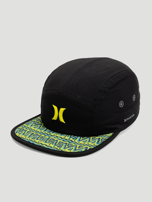 Boné Phantom Aba Reta Five Panel Preto Hurley Retrô Waves UN / PRETO