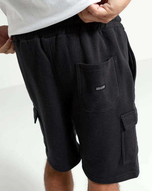 Bermuda Moletom Volcom Comf Cargo Preta G / PRETO