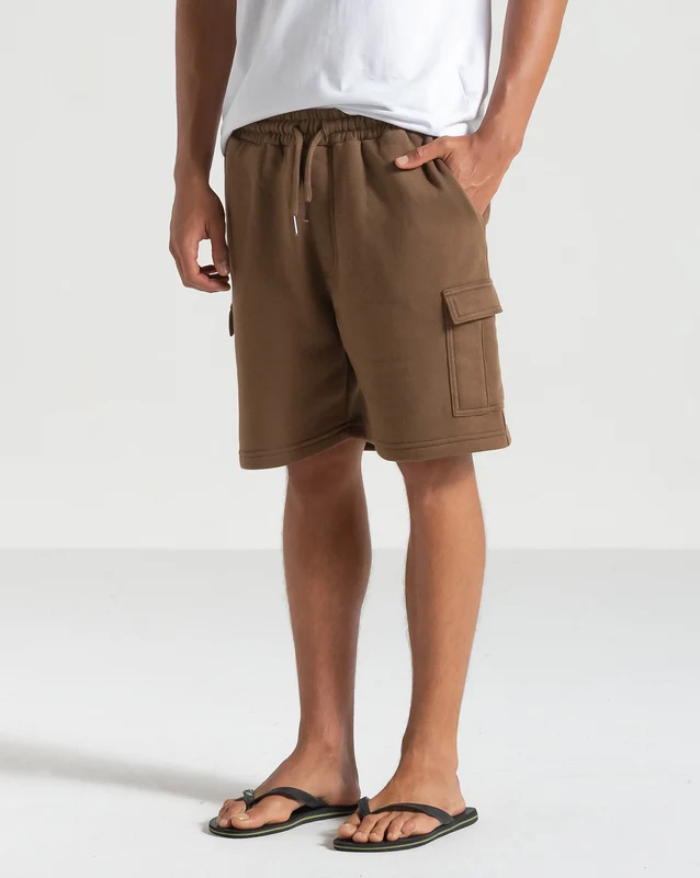 Bermuda Moletom Volcom Comf Cargo Marrom G / Marrom