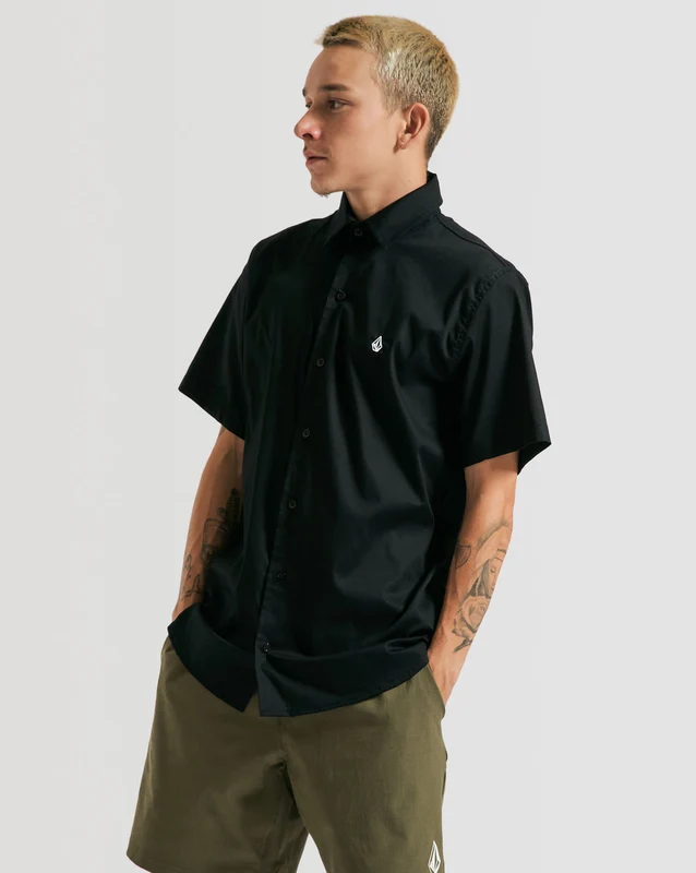Camisa Volcom Solid Stone Preta G / PRETO
