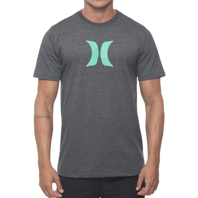 Camiseta Hurley Silk Icon Masculina Preto Mescla GG / chumbo
