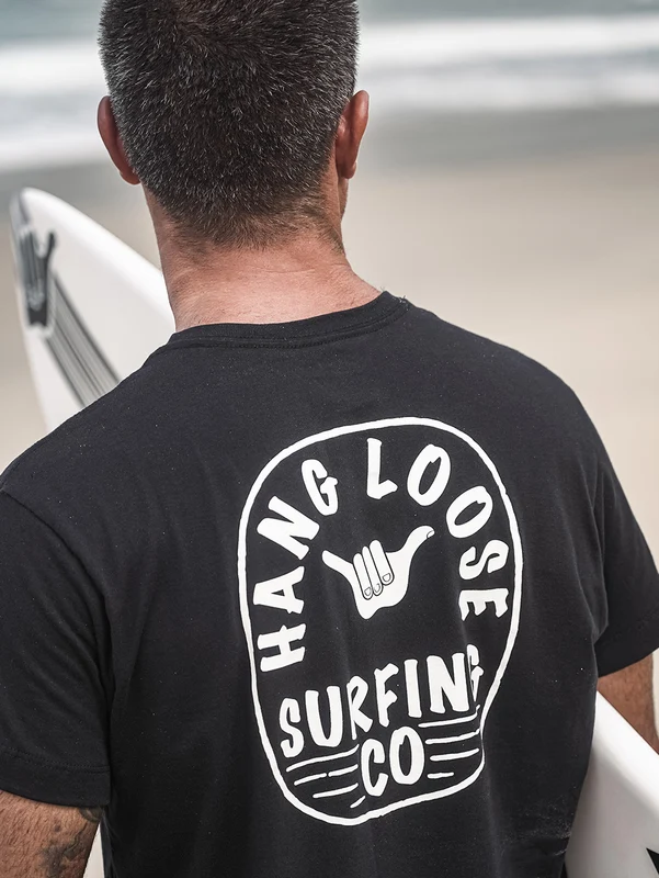 Camiseta Manga Curta Preta Hang Loose Company GG / Preto
