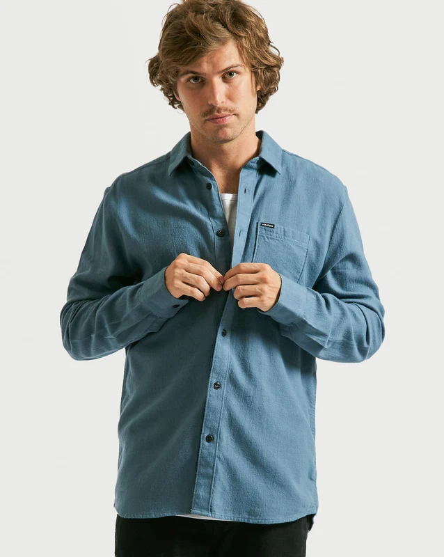 Camisa Flanela Volcom Caden Solid Slate Blue GG / SLATE BLUE