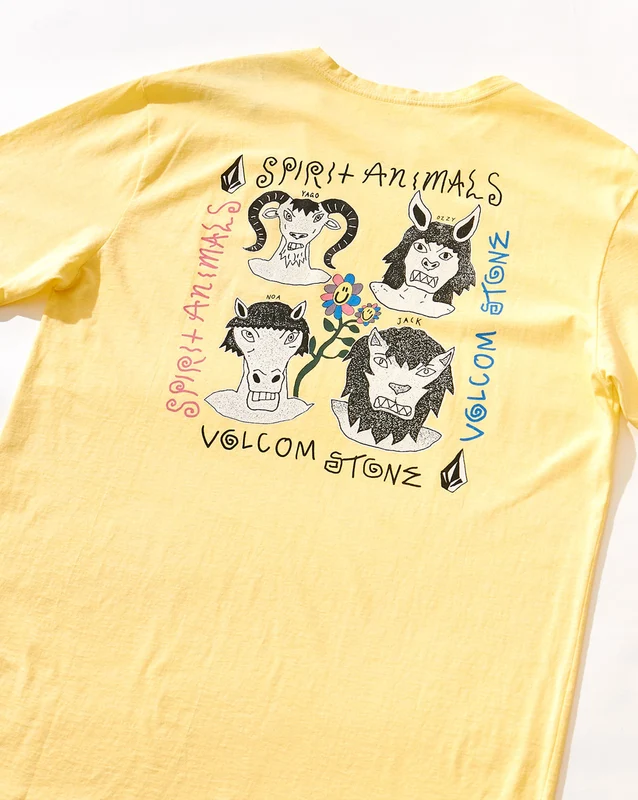 Camiseta Volcom Spirit Animals Amarela GG / AMARELO