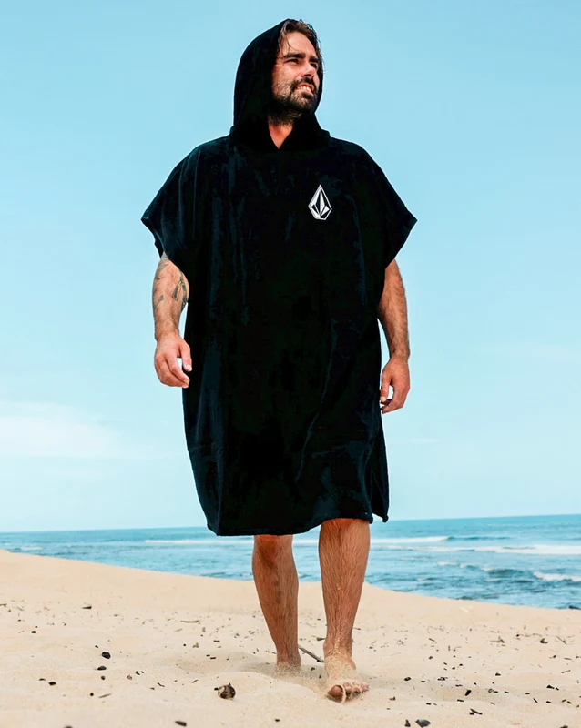 Poncho Volcom Deadly Stone Towel Preto UN / Preto