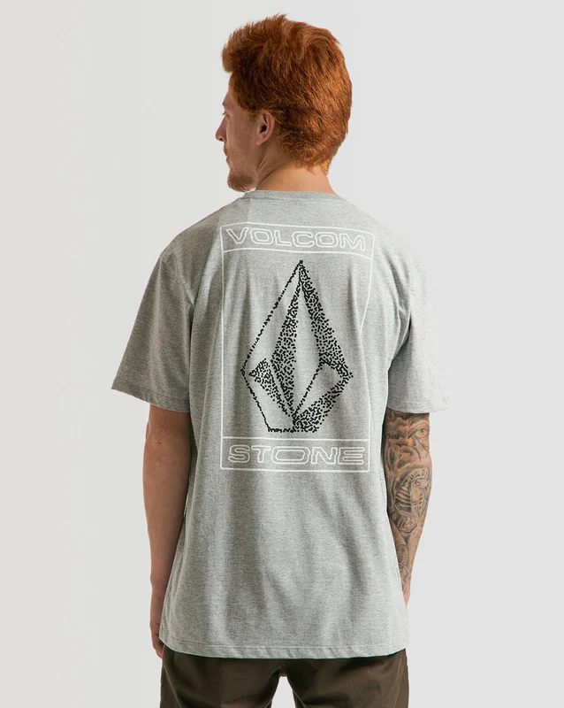 Camiseta Volcom Regular Scifi Cinza P / MESCLA CINZA