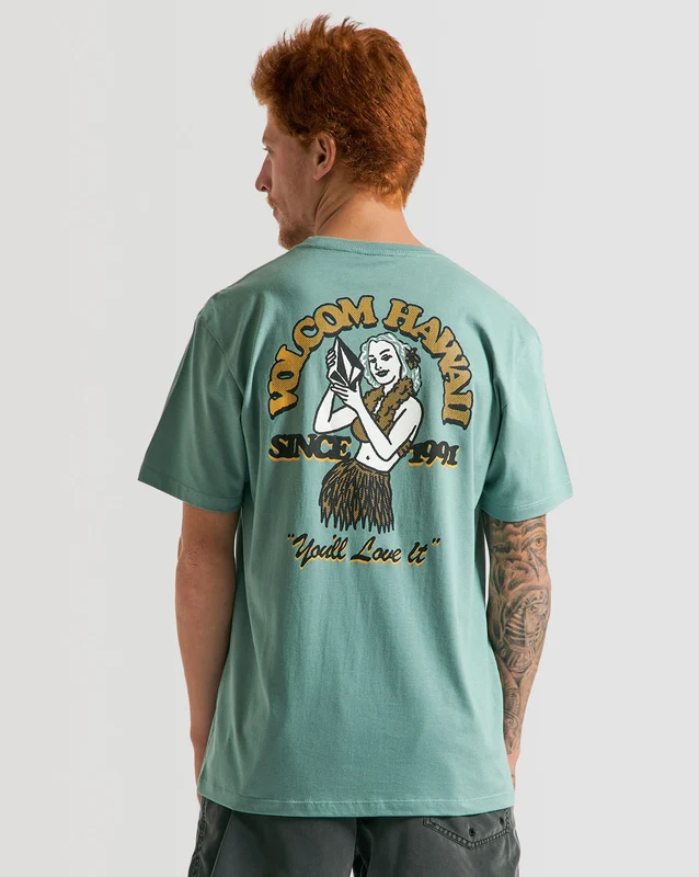 Camiseta Volcom Regular Hulala Verde M / VERDE CLARO