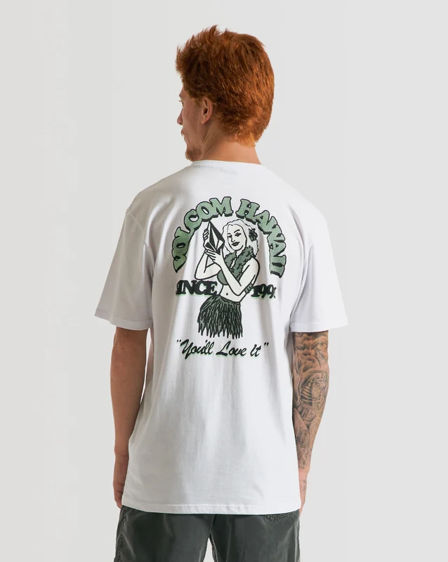 Camiseta Volcom Regular Hulala Branca GG / BRANCO