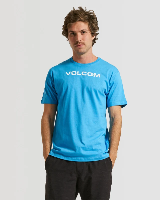 Camiseta Volcom Regular Ripp Euro Azul P / Azul