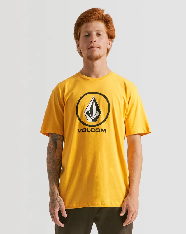 Camiseta Volcom Regular Crisp Stone Amarela G / AMARELO