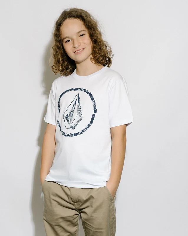Camiseta Volcom Regular Circle Stone Juvenil Branca 8 / BRANCO