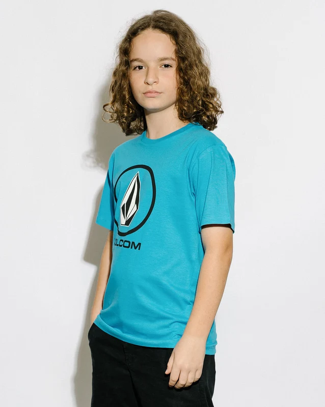 Camiseta Volcom Regular Crisp Stone Juvenil Azul 12 / AZUL CLARO