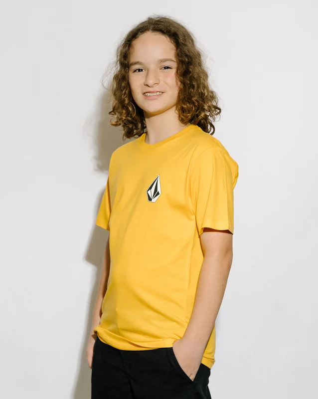 Camiseta Volcom Regular Deadly Stone Juvenil Amarela 10 / AMARELO