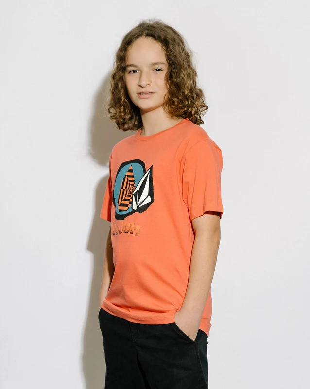 Camiseta Volcom Regular Inner Space Juvenil Vermelha 8 / VERMELHO CLARO