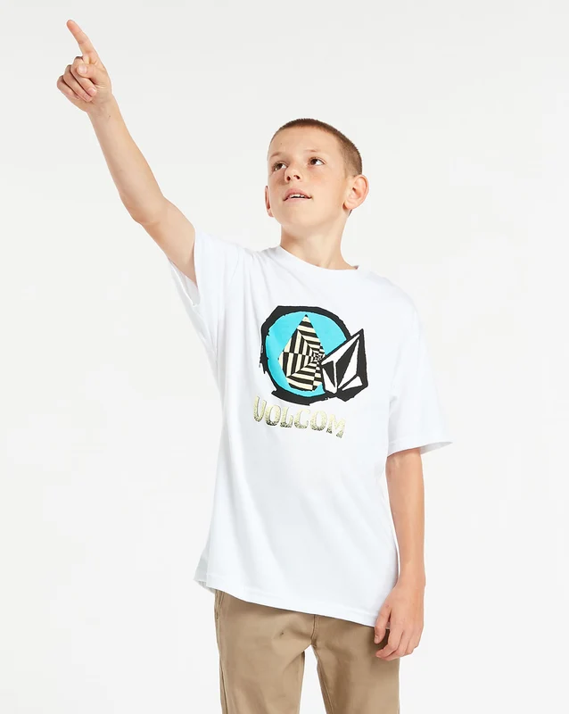 Camiseta Volcom Regular Inner Space Juvenil Branca 12 / BRANCO