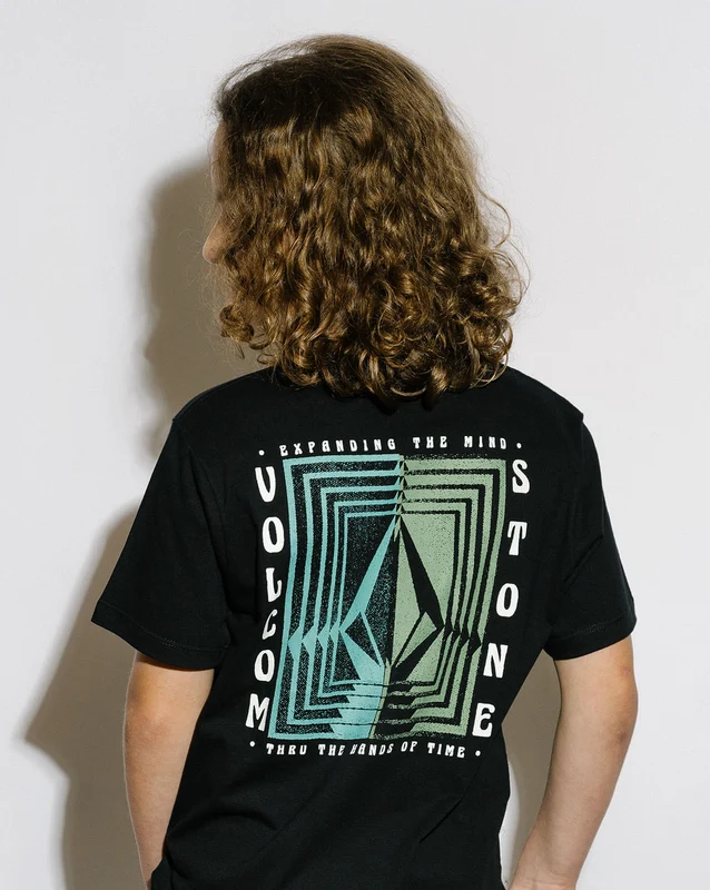 Camiseta Volcom Regular Reverberation Juvenil Preta 8 / PRETO