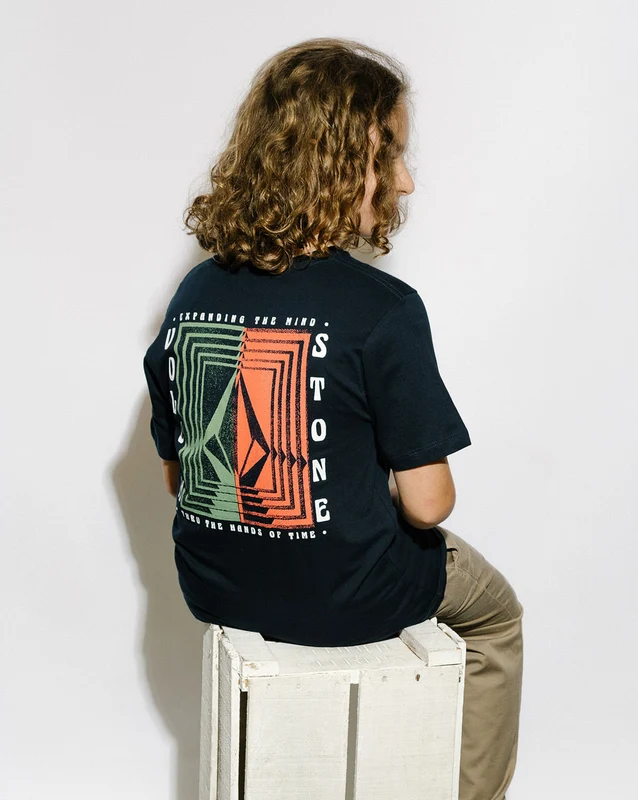 Camiseta Volcom Regular Reverberation Juvenil Marinho 14 / AZUL MARINHO