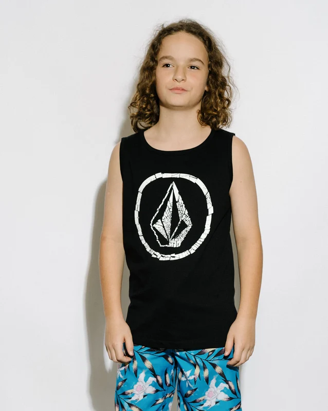 Regata Volcom Regular New Circle Stone Juvenil Preta 10 / Preto