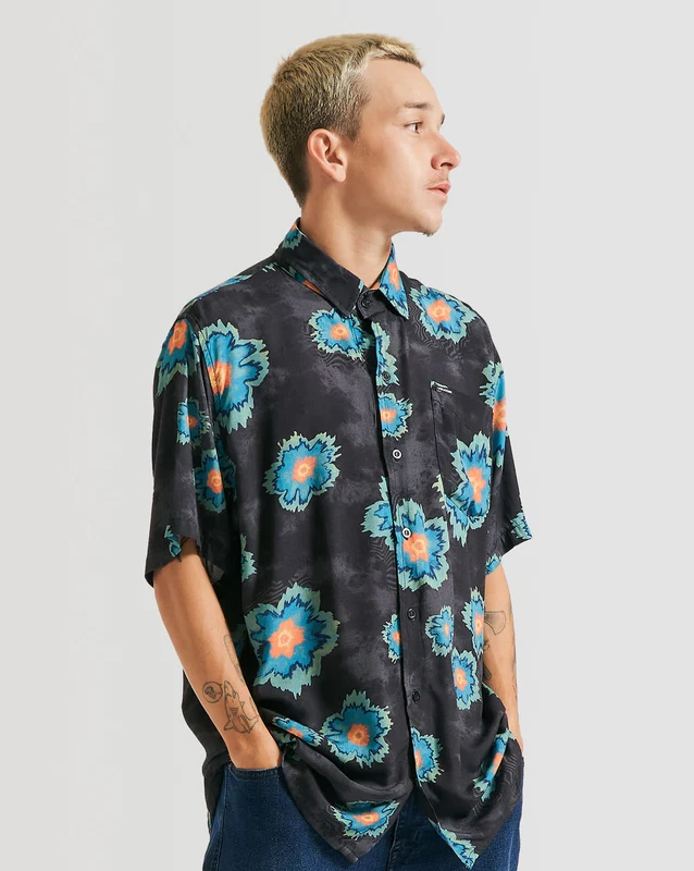 Camisa Volcom Metal Petal Black G / PRETO