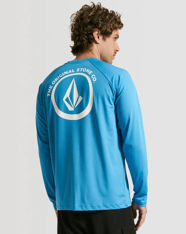 Lycra Volcom Manga Longa Taunt Azul P / Azul