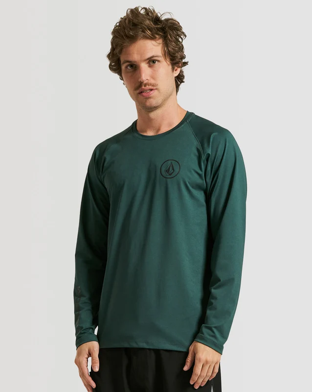 Lycra Volcom Manga Longa Lido Stone Verde P / Verde