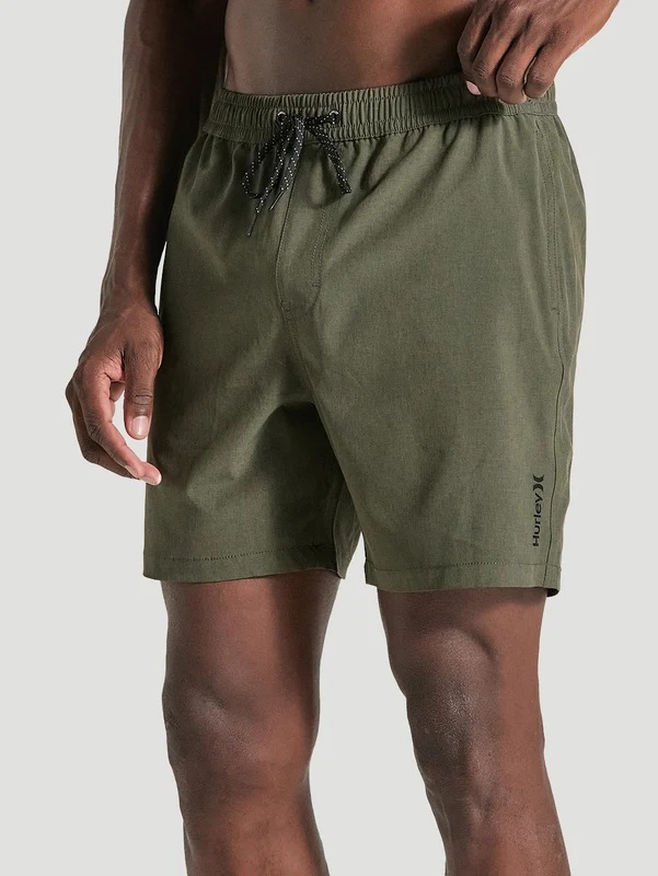 Shorts Tactel 17 Polegadas Militar Hurley Volley Athletic G / VERDE